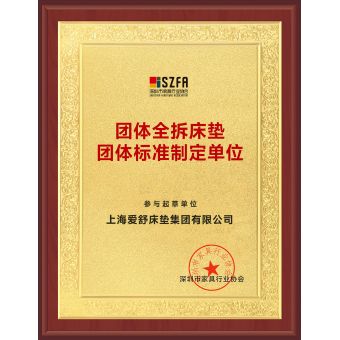 深圳市家具行業(yè)協(xié)會(huì)全拆床墊團(tuán)體起草單位
