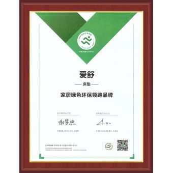 家居綠色環(huán)保領(lǐng)跑品牌證書(shū)
